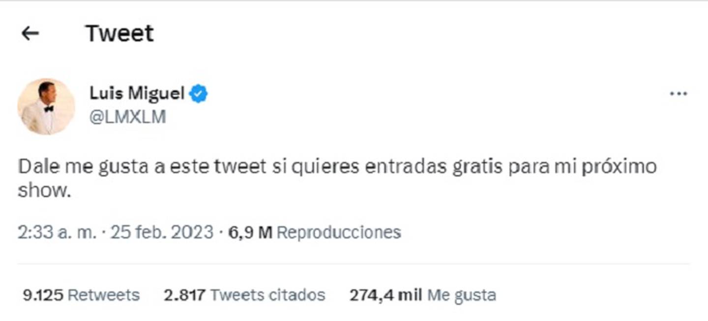 Luis Miguel. Twitter