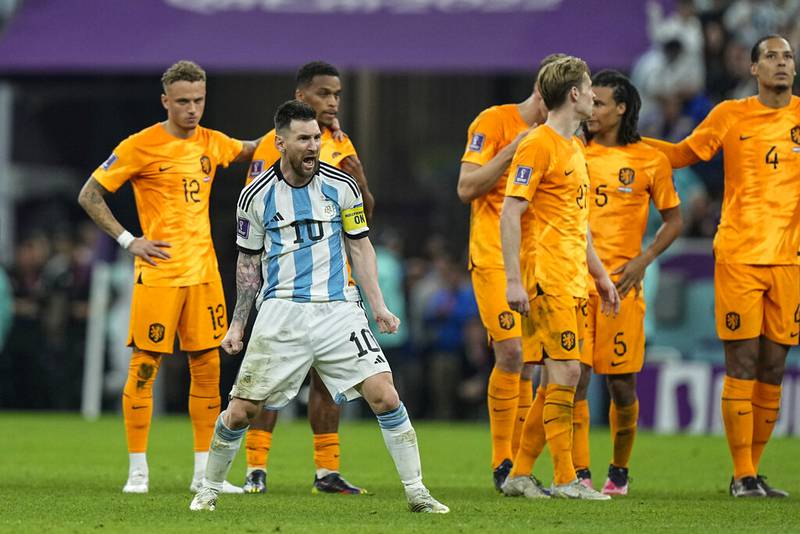 Messi festejó eufóricamente el pase de Argentina a las semifinales del Mundial.