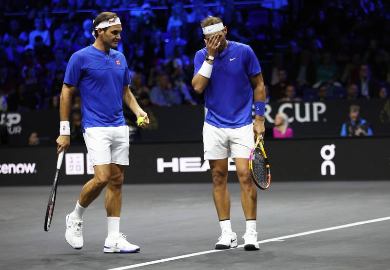 Roger Federer y Rafael Nadal en la Laver Cup 2022