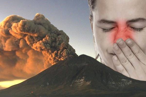 Congestión nasal, uno de los síntomas que ocasiona la caída de ceniza volcánica  