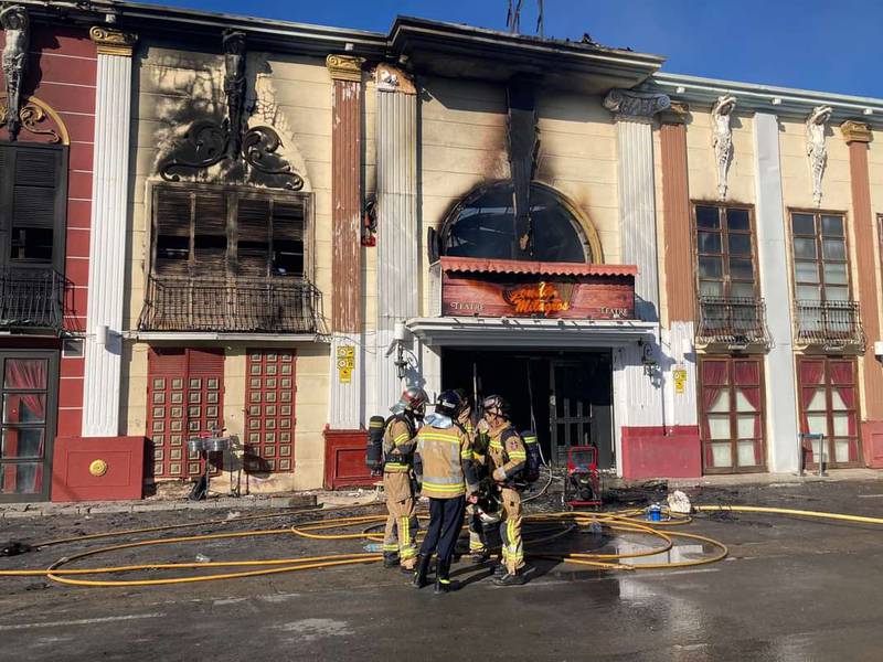 Incendio en discoteca de Murcia, España.