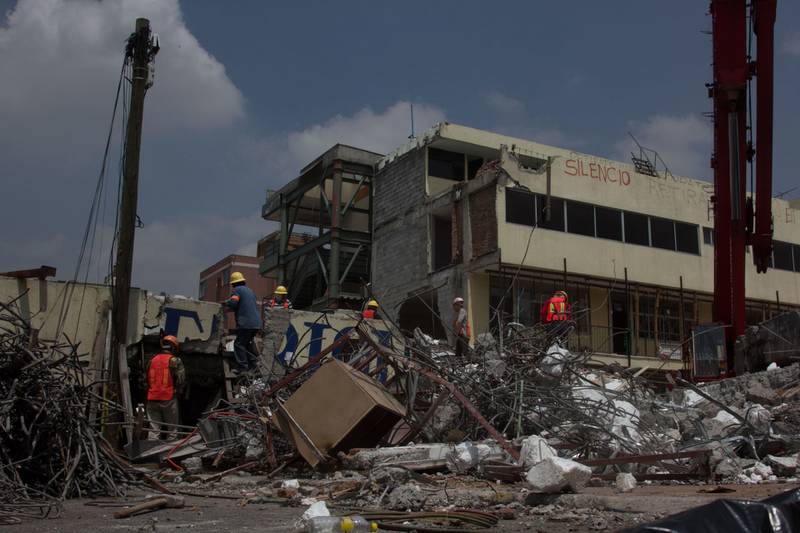 El colegio Enrique Rebsamen, en la delegación Tlalpan, colapsó el 19 de septiembre de 2017.