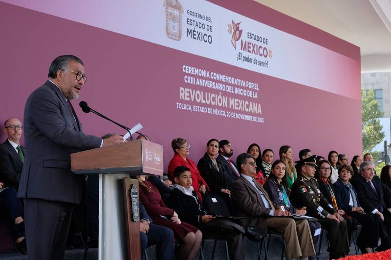 “Nunca más un gobierno sin mexiquenses”: Horacio Duarte en el 113 aniversario de la Revolución Mexicana