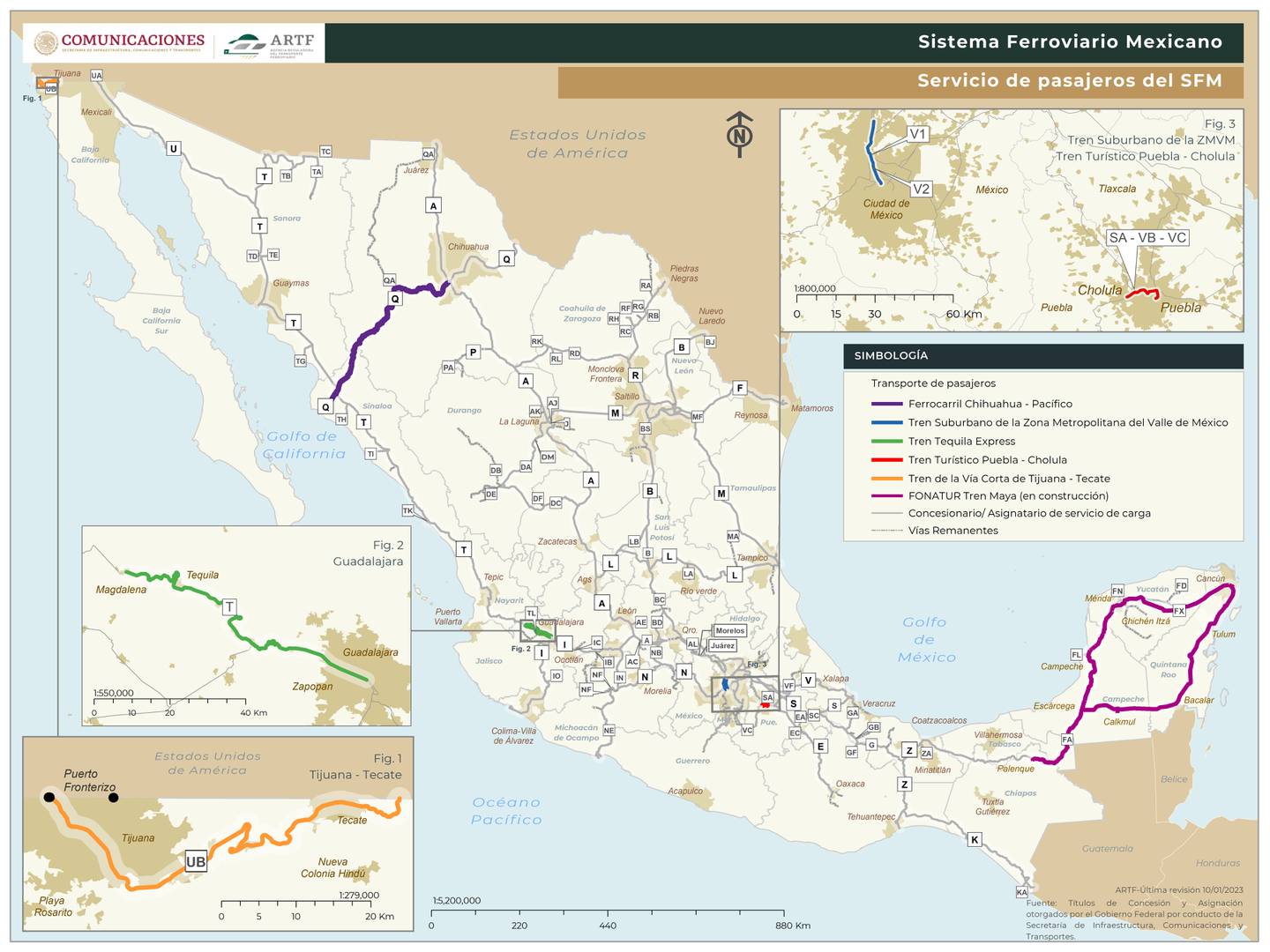4. Mapa General del Sistema Ferroviario de Transporte de Pasajeros.
