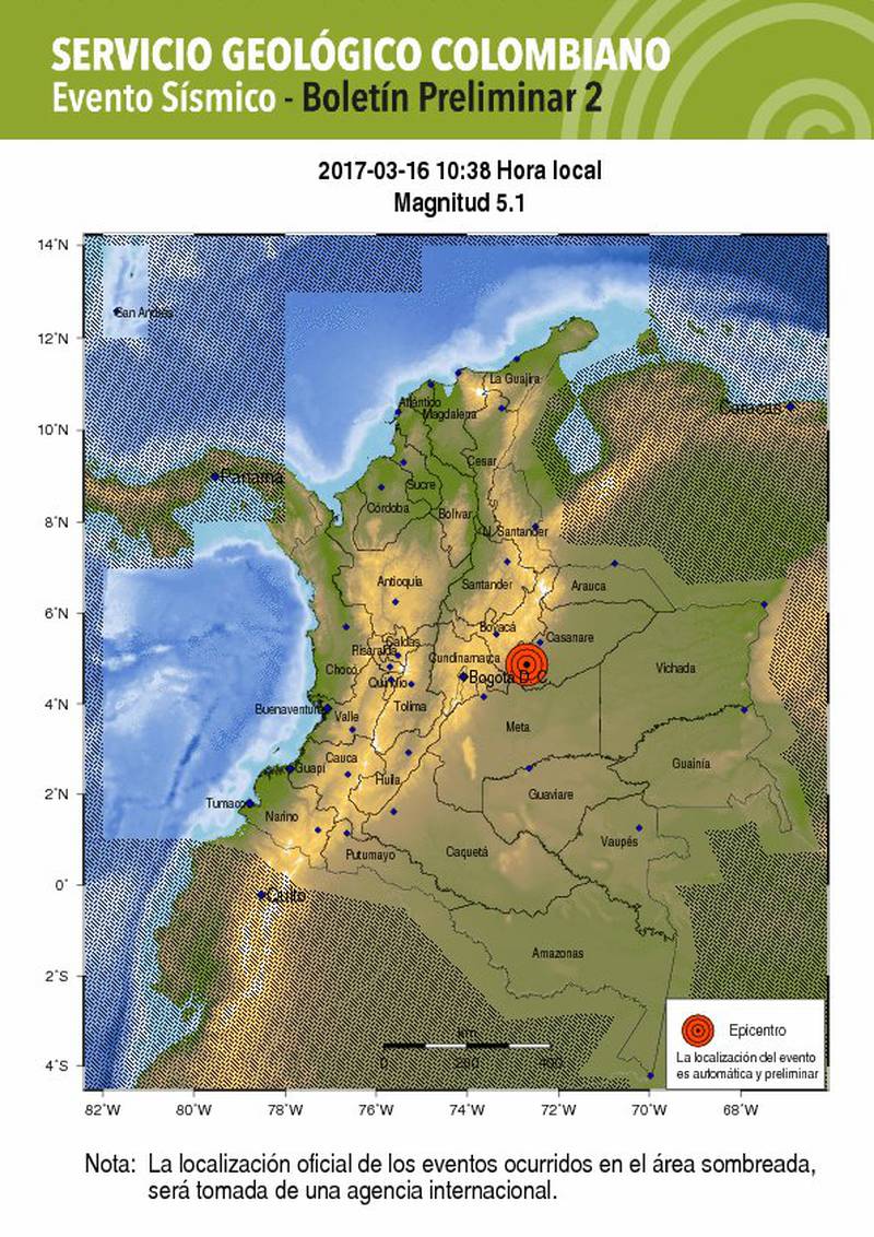 temblor, sismo, Colombia