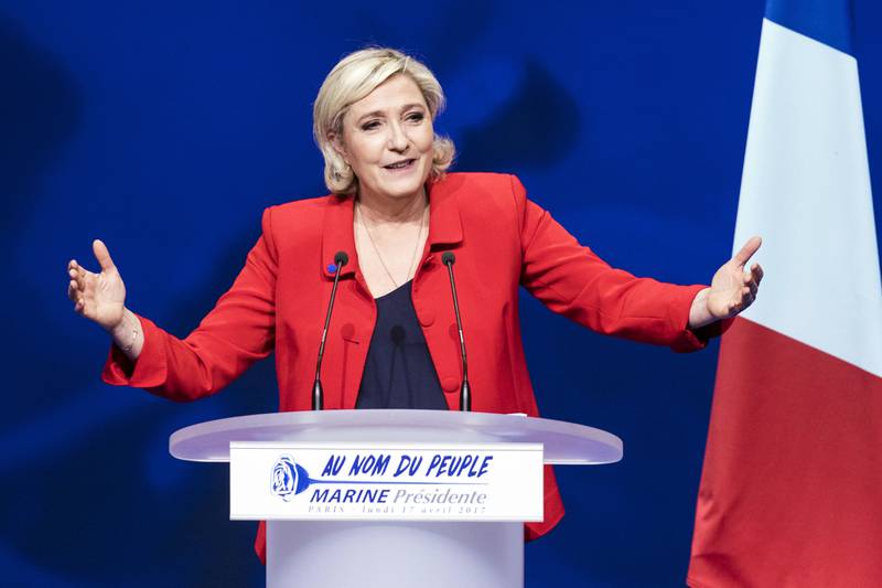 Marine Le Pen, Francia, Elecciones 2017,