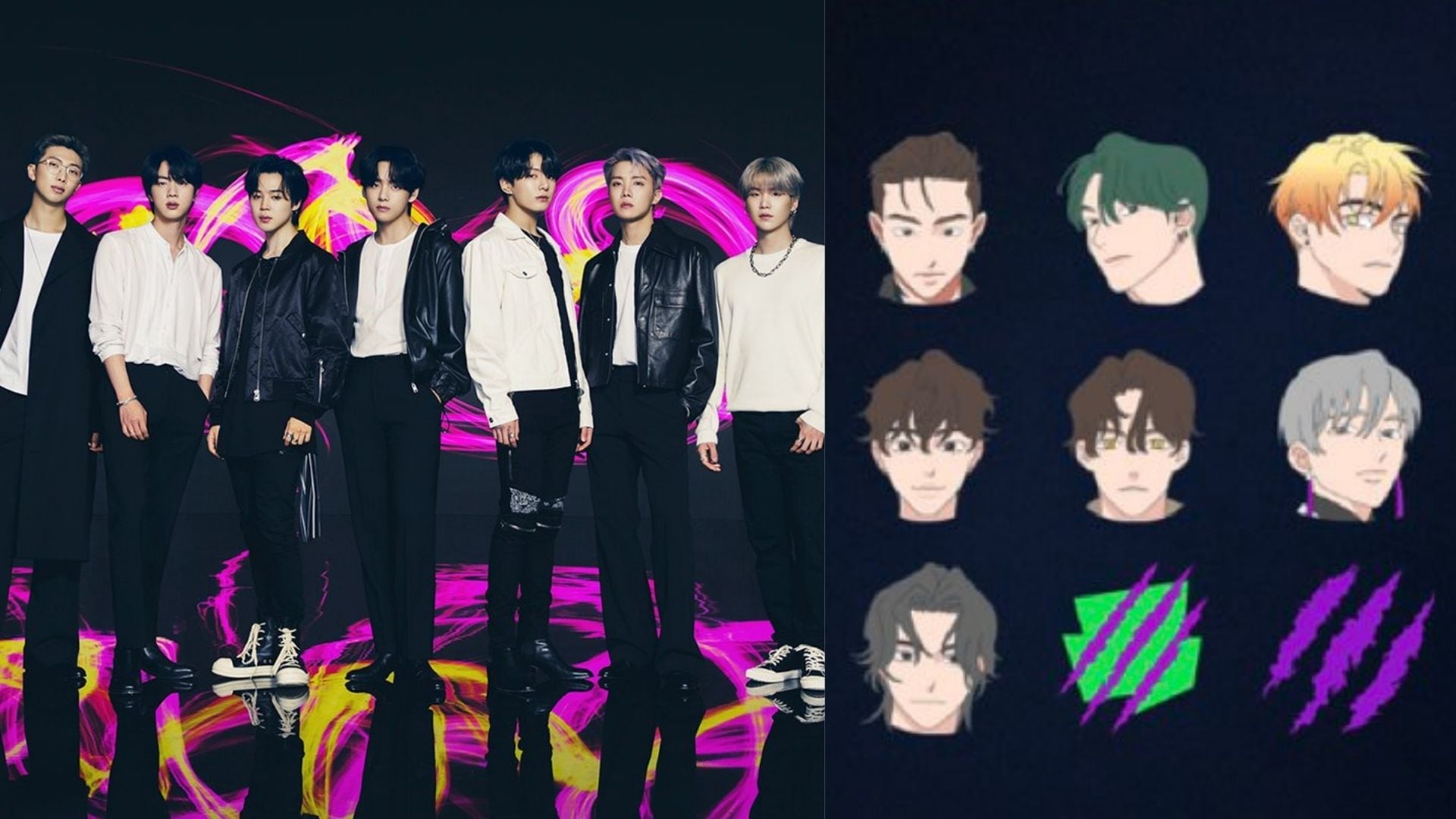 Nombres y emojis de los personajes de BTS para el estreno de la serie  7FATES: CHAKHO