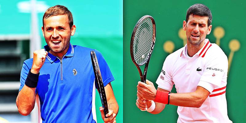 Daniel Evans y Novak Djokovic | Getty Images