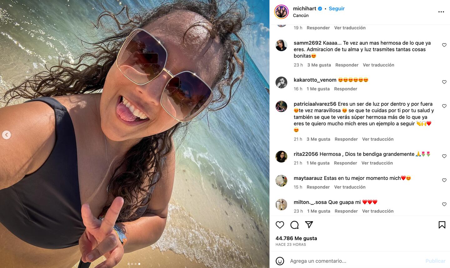 Michelle Rodríguez presume su figura con bikini negro en Cancún