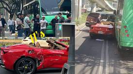 CDMX: Ferrari se impacta contra camión de transporte público en Tlalpan