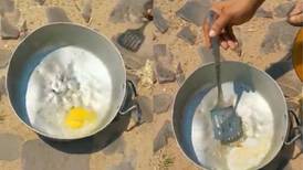 ¡De puro calor! En Argentina, fríen huevo sin necesidad de poner el sartén en el fuego