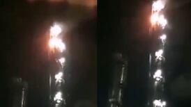 Rayo incendia torre petroquímica de Pemex en Coatzacoalcos; no hay lesionados