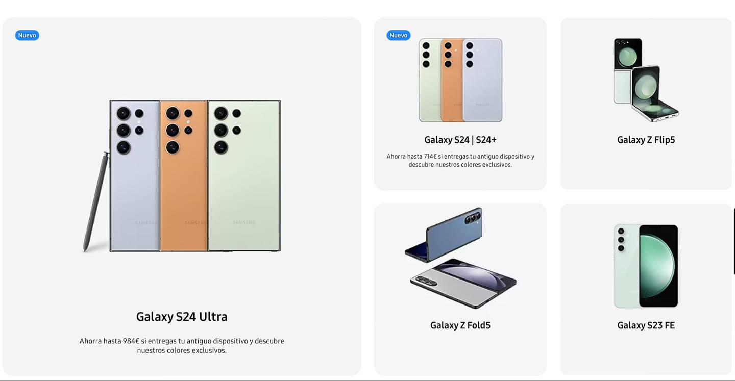 El azul, naranja y verde son exclusivos de la tienda en línea. (Samsung)