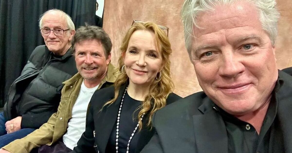 Back to the future reunion!  They share an emotional selfie full of nostalgia
