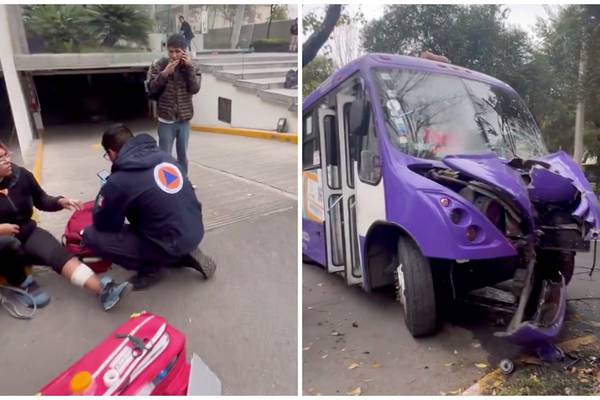 Choca autobús de transporte público contra árbol en Paseo de la Reforma y deja 25 heridos