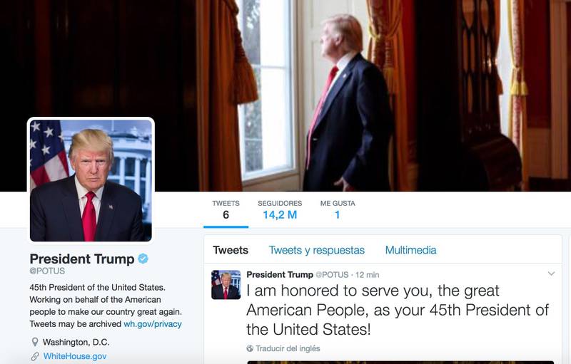 La nueva imagen de @POTUS durante la Administración de Donald Trump. | Twitter