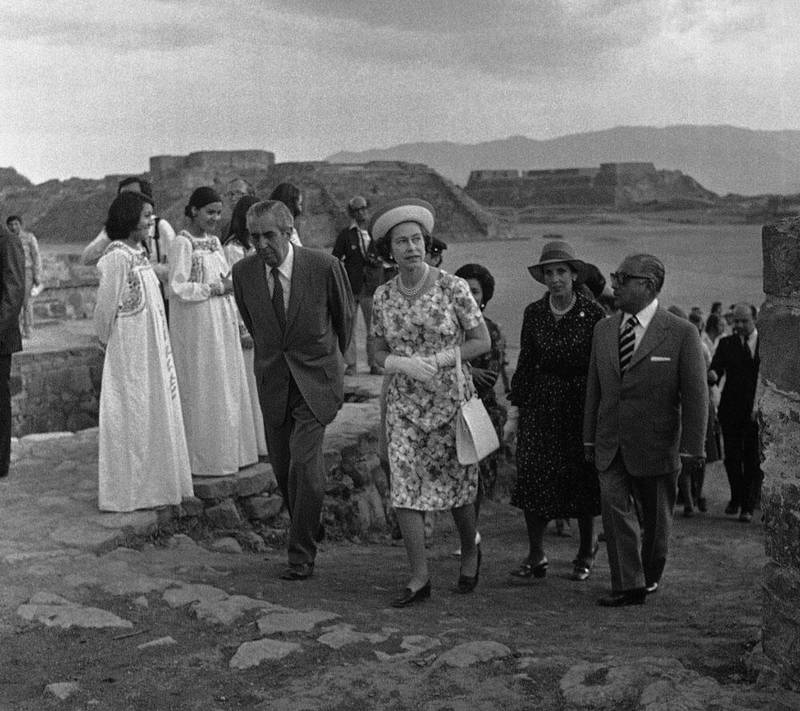 En 1975, la reina Isabel II visitó Monte Albán, en Oaxaca.