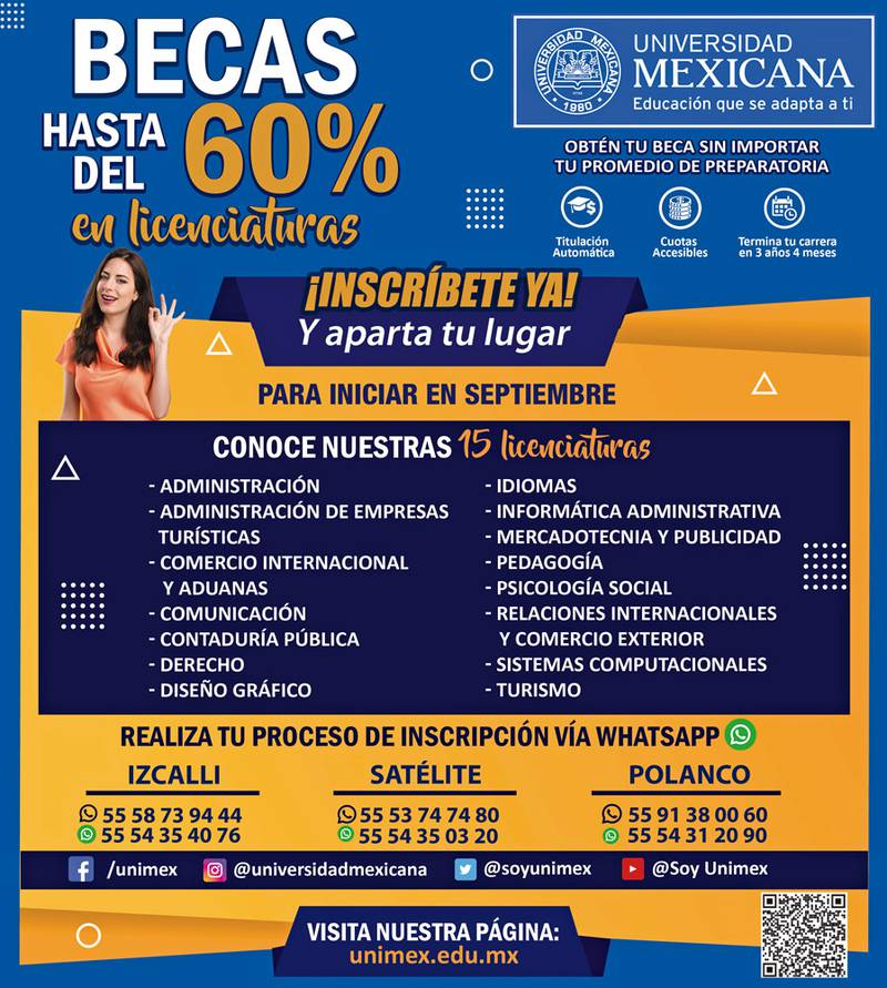 Anuncio Universidad Mexicana edición CDMX del 6 de Agosto del 2021, Página 15