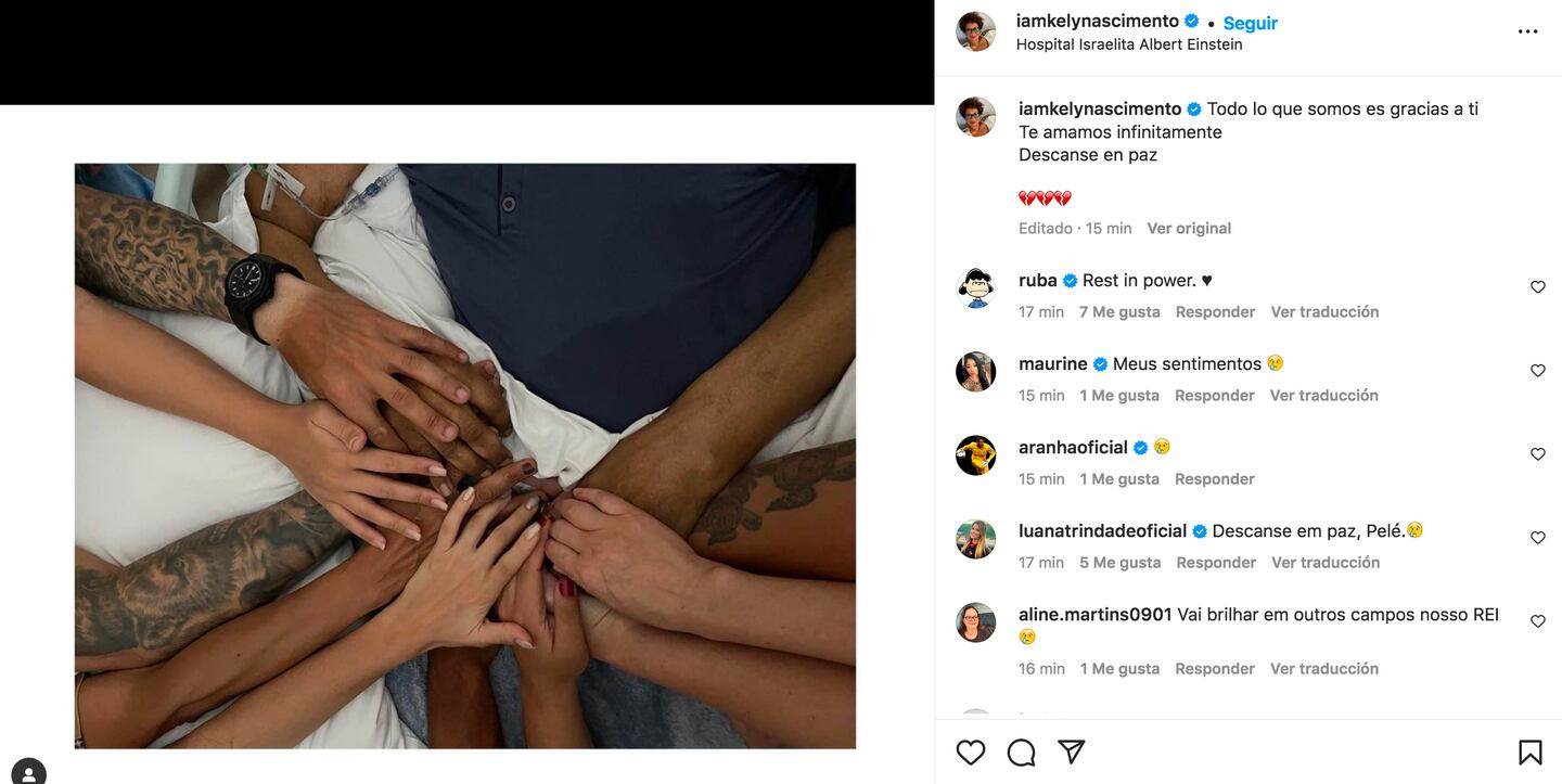Hija de pelé publicó un mensaje en su cuenta de Instagram