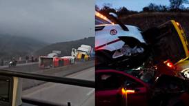 Graban accidente de 6 coches y un tráiler en la México- Querétaro
