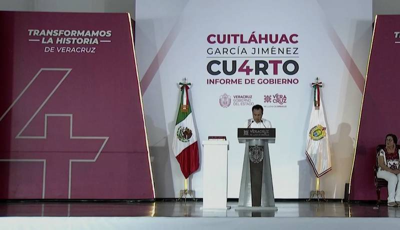Cuitláhuac García rinde su cuarto informe de gobierno.