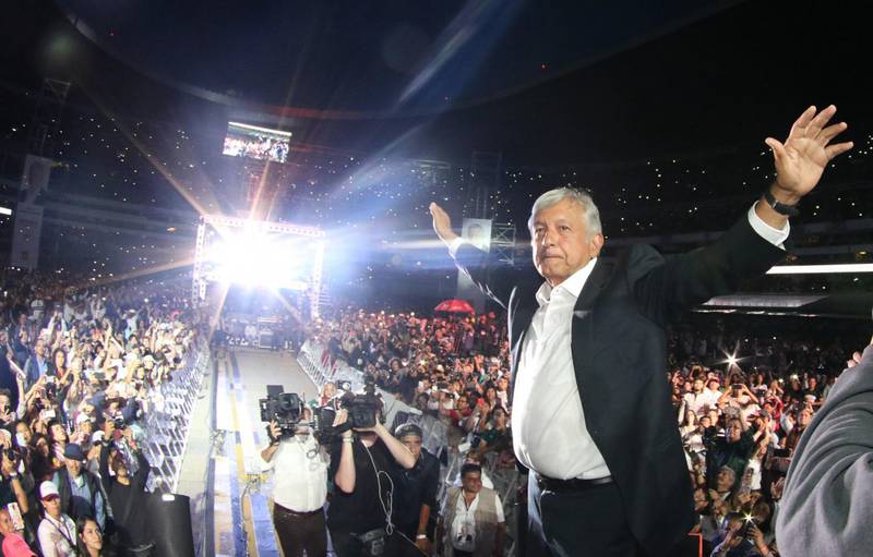López Obrador cerró su campaña presidencial en el Zócalo capitalino