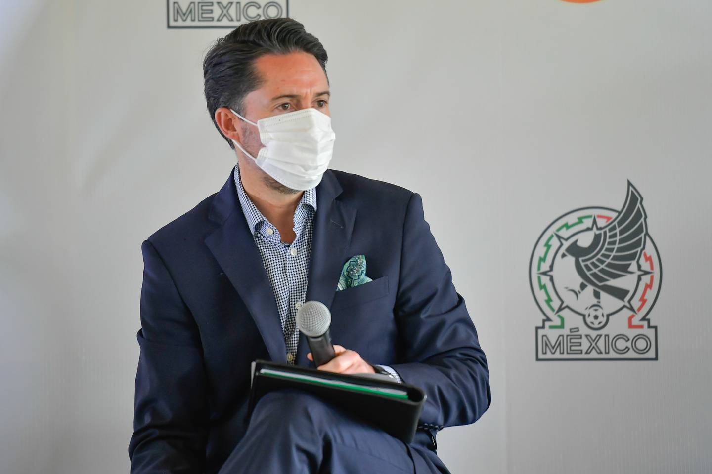 Yon de Luisa Presidente de la Federacion Mexicana de Futbol durante la conferencia de prensa, en las Instalaciones de Centro de Alto Rendimiento