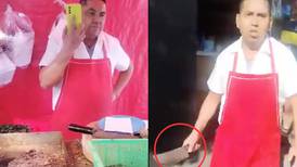 Taquero amenaza de muerte a clientes con machete en puesto callejero de CDMX  