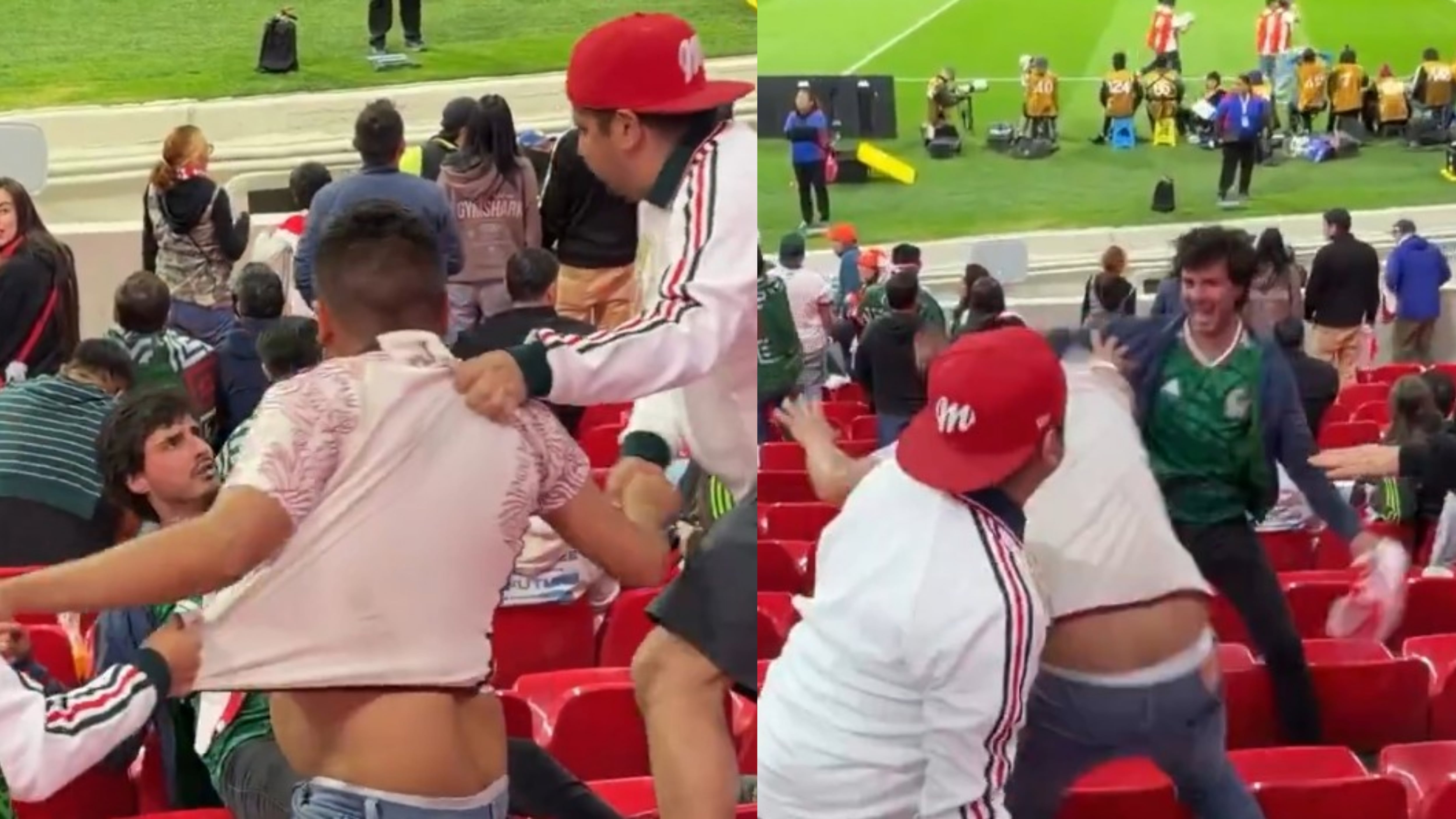 Aficionados se pelearon en la reapertura del Estadio Azteca.