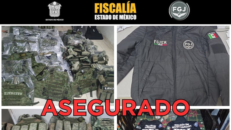 Fiscalía del Edomex asegura armas, chalecos tácticos y droga en cateo en Ecatepec