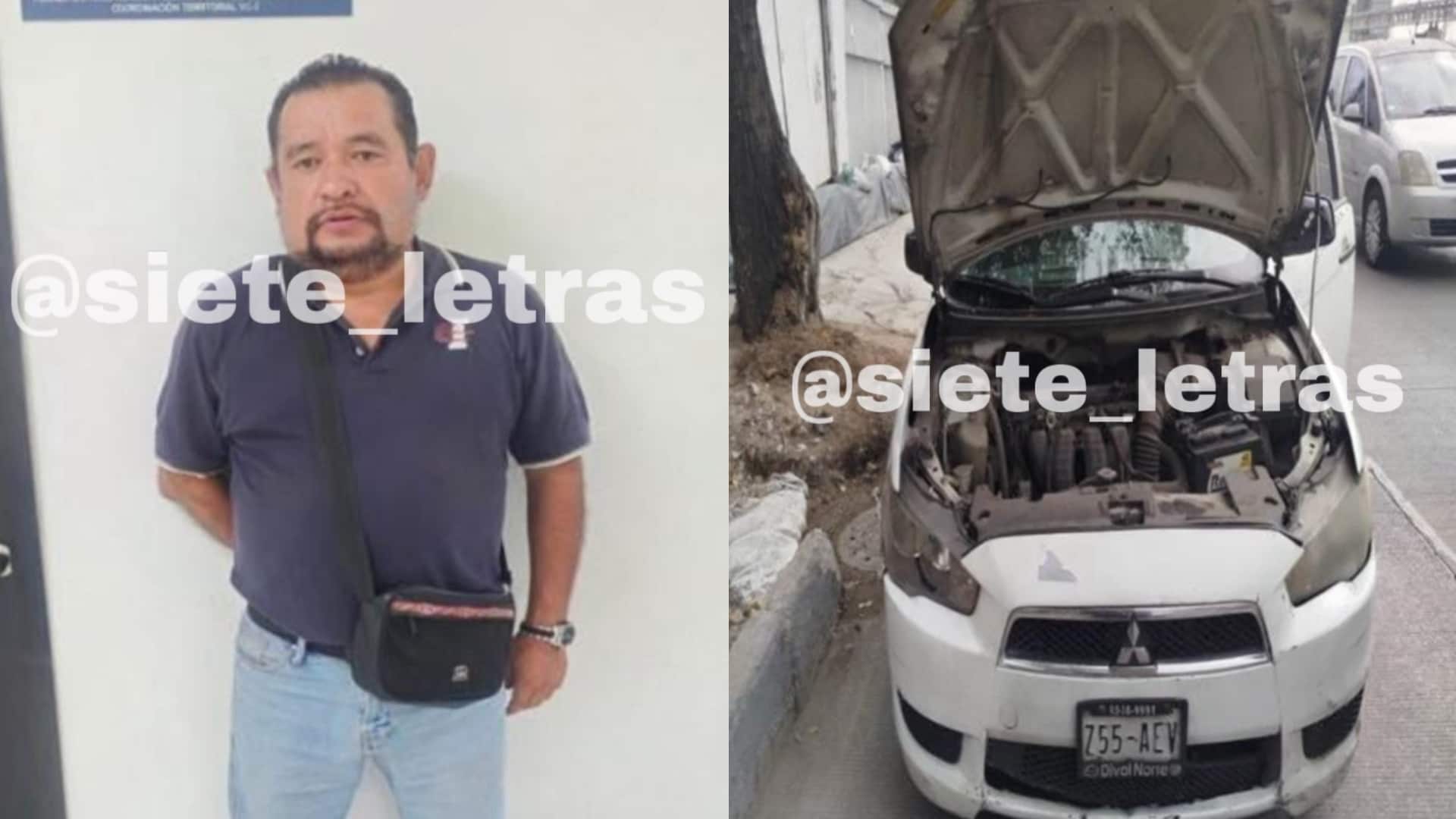 El agente Antonio Estrada Carranza fue detenido mientras conducía un vehículo con reporte de robo y placas asignadas a un camión Torton