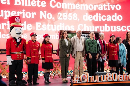 Ocho décadas de Estudios Churubusco resaltan en la imagen del billete de Lotería Nacional