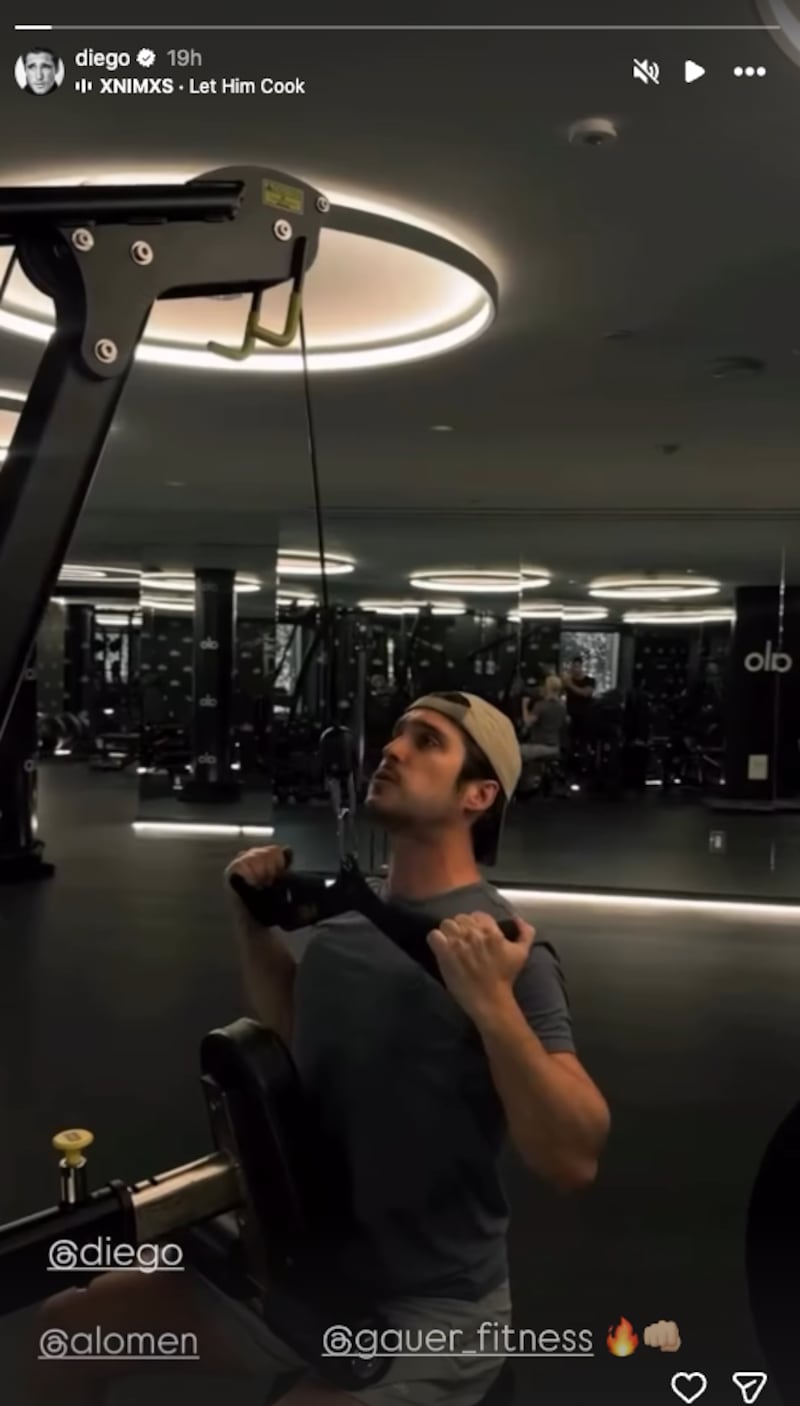 Historia de Diego Boneta en Instagram