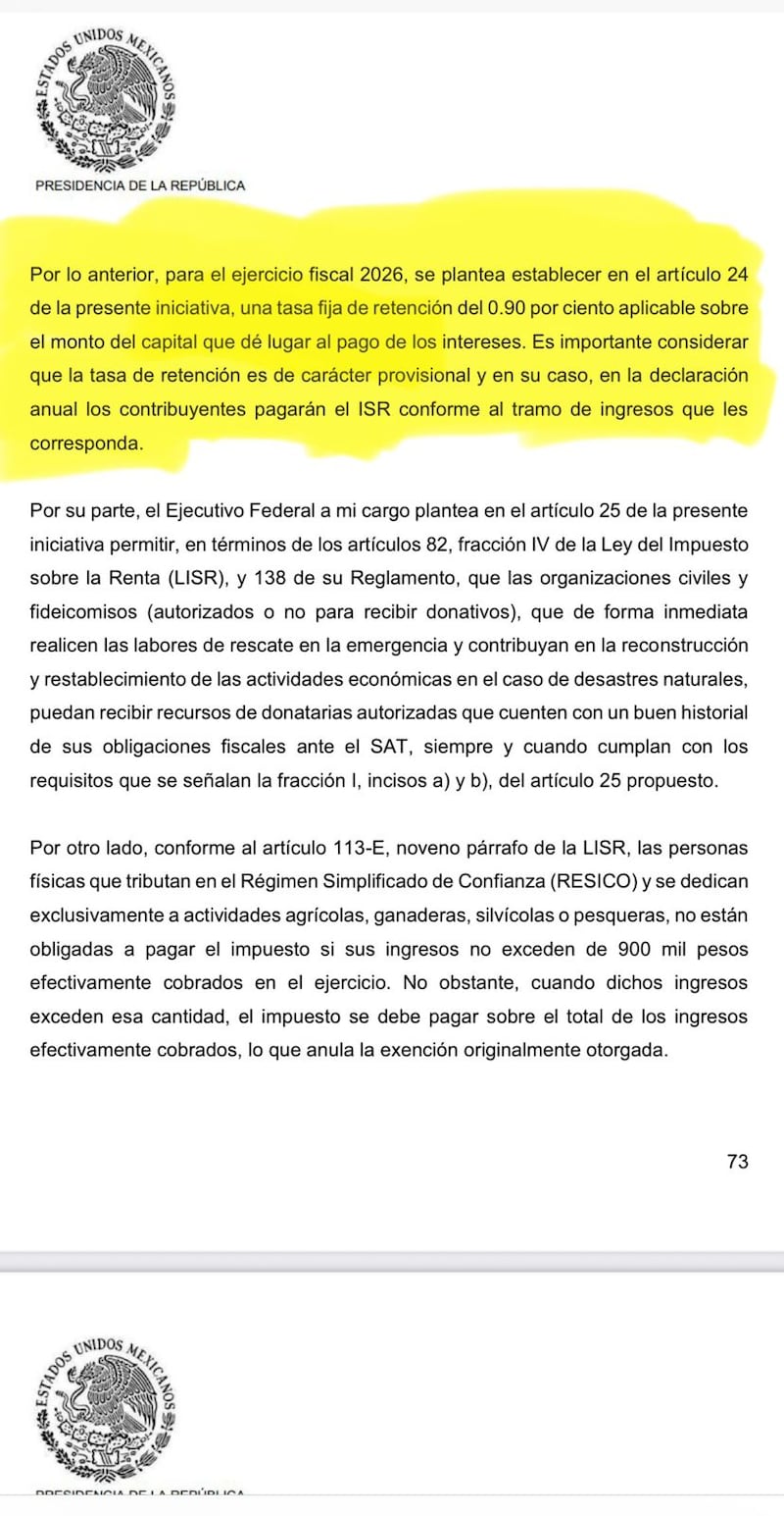 Así planteo la Secretaría de Hacienda la aplicación del nuevo impuesto al ahorro.