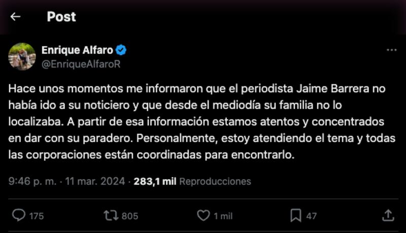 Lo que se sabe sobre la desaparición del periodista Jaime Barrera en Jalisco