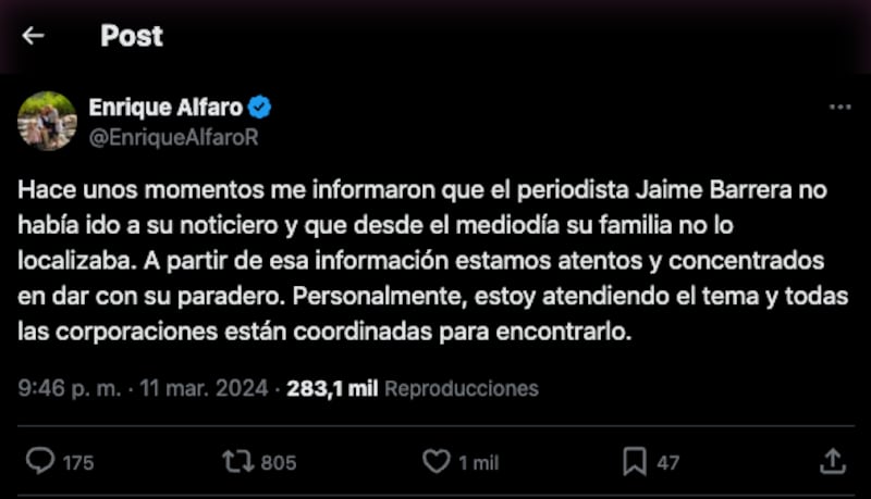 Lo que se sabe sobre la desaparición del periodista Jaime Barrera en Jalisco