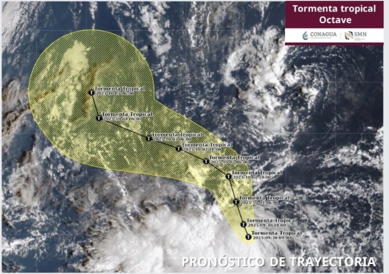 Tormenta tropical Octave trayectoria