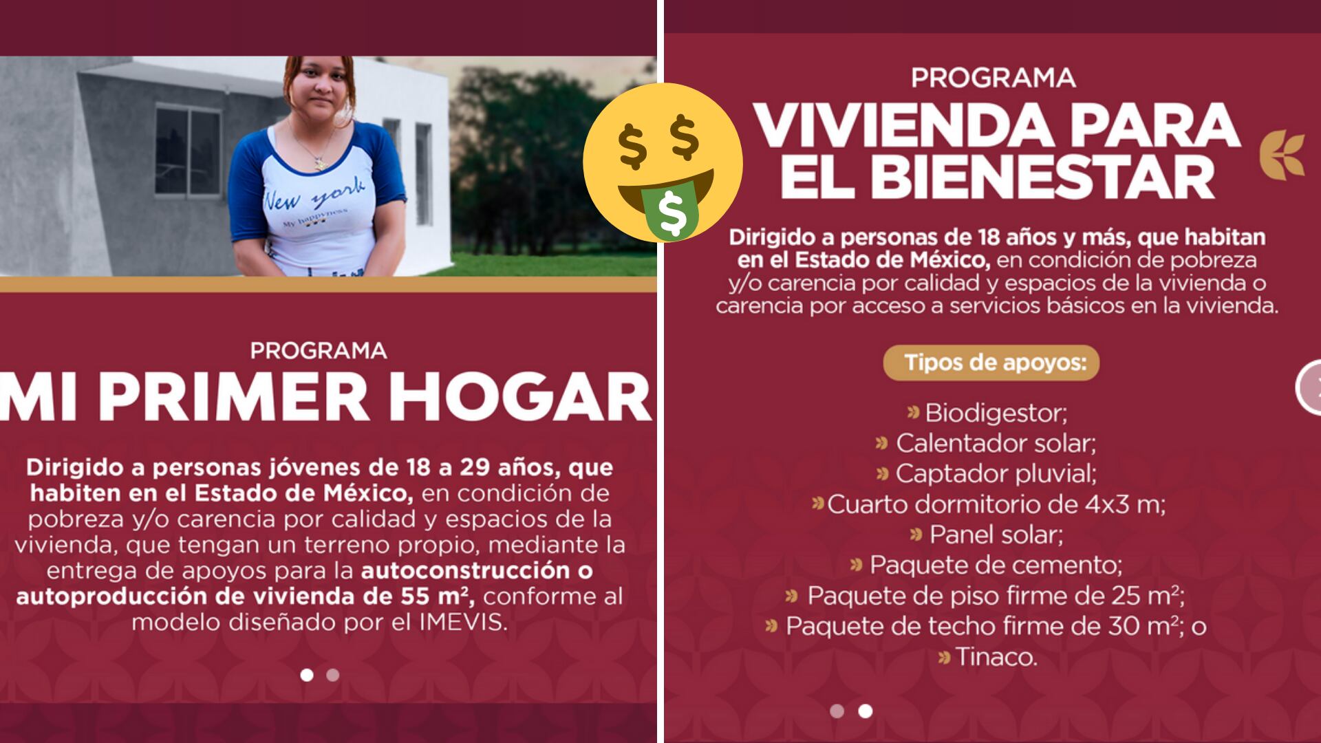 Ambos programas están dirigidos a habitantes del Estado de México que cuenten con un terreno o vivienda propia.