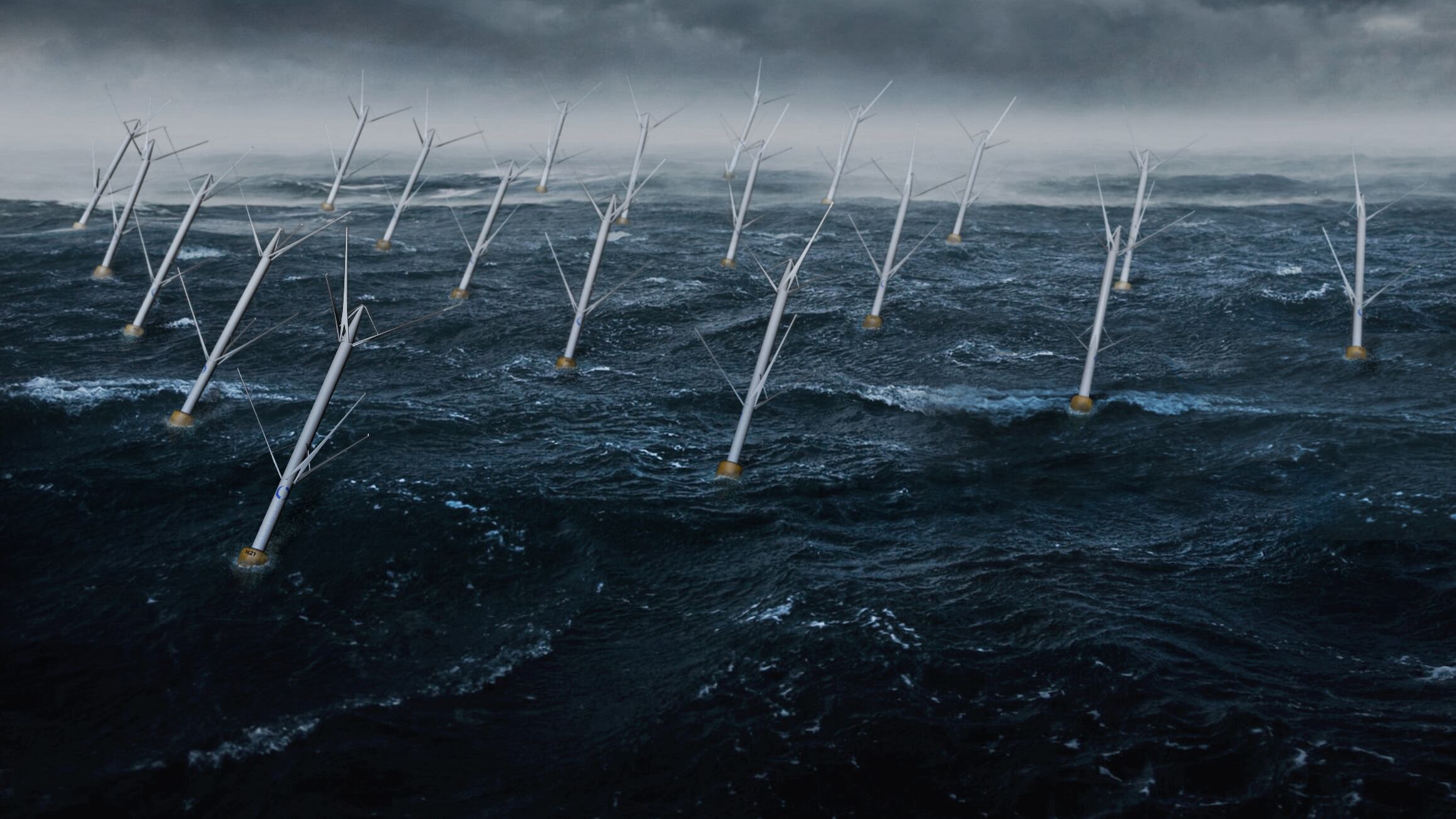 Turbina eólica inclinada