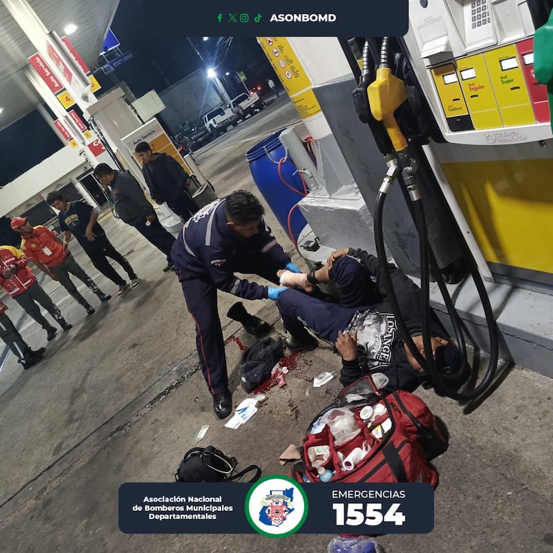 Accidente laboral en gasolinera.