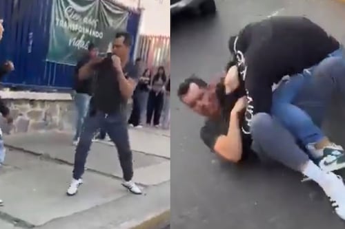 Video: Padre llega a defender a su hijo tras pelea escolar y desata caos frente a la Prepa 12