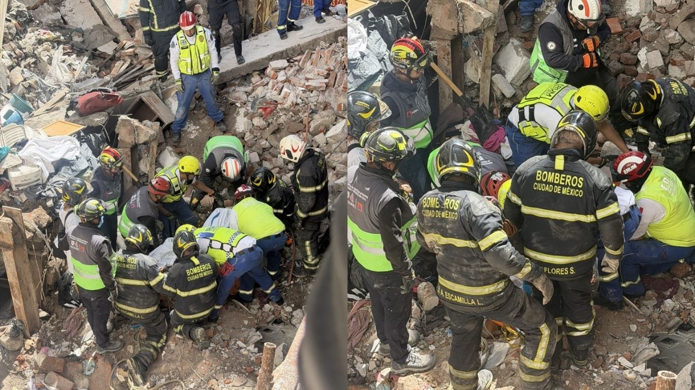 Derrumbe en vivienda de la Roma moviliza a rescatistas; hallan un cuerpo sin vida