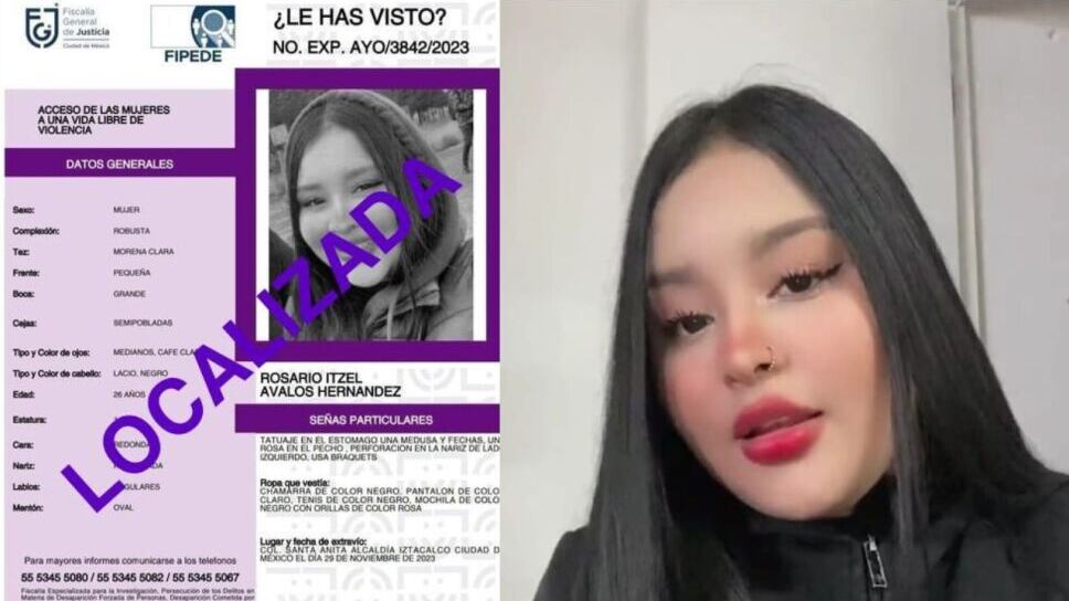 Rosario Ávalos no fue víctima de algún delito y se encuentra en buen estado de salud.