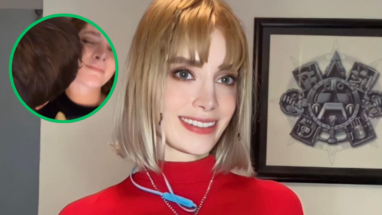 Imelda Tuñón y su hijo