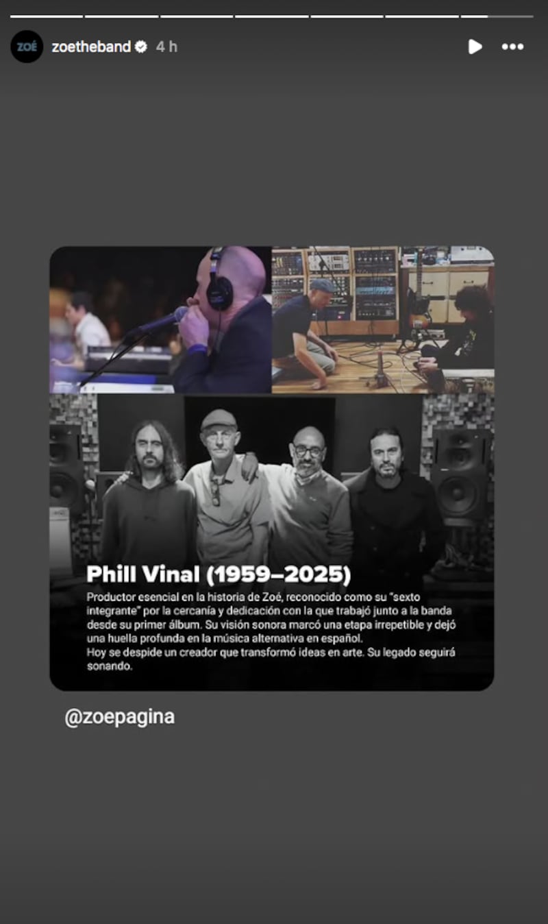 Historia de Zoé en Instagram