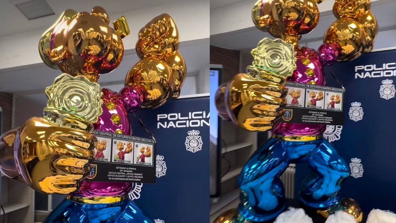 Metanfetamina escondida en una estatua de Popeye