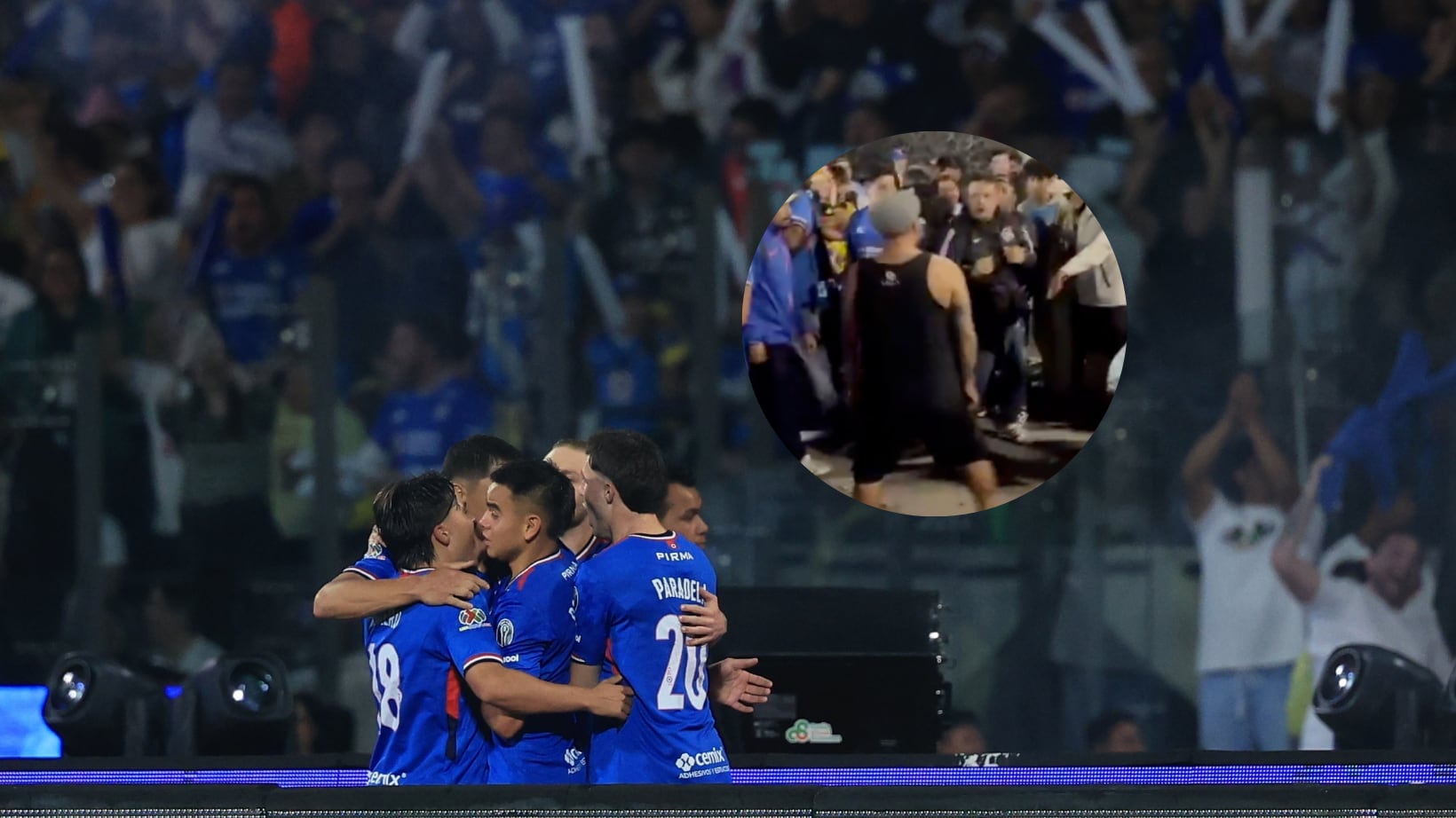 Aficionados de Cruz Azul se agarraron a golpes en el Clásico Joven.