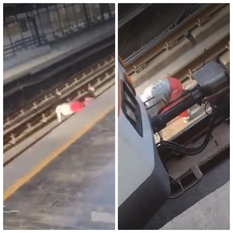 Por centímetros la mujer no perdió la vida arrollada por el tren.