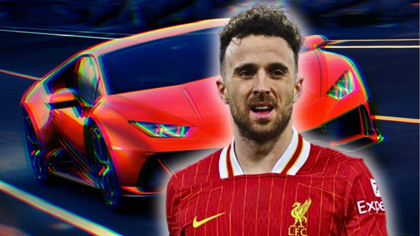 Diogo Jota en su Lamborghini