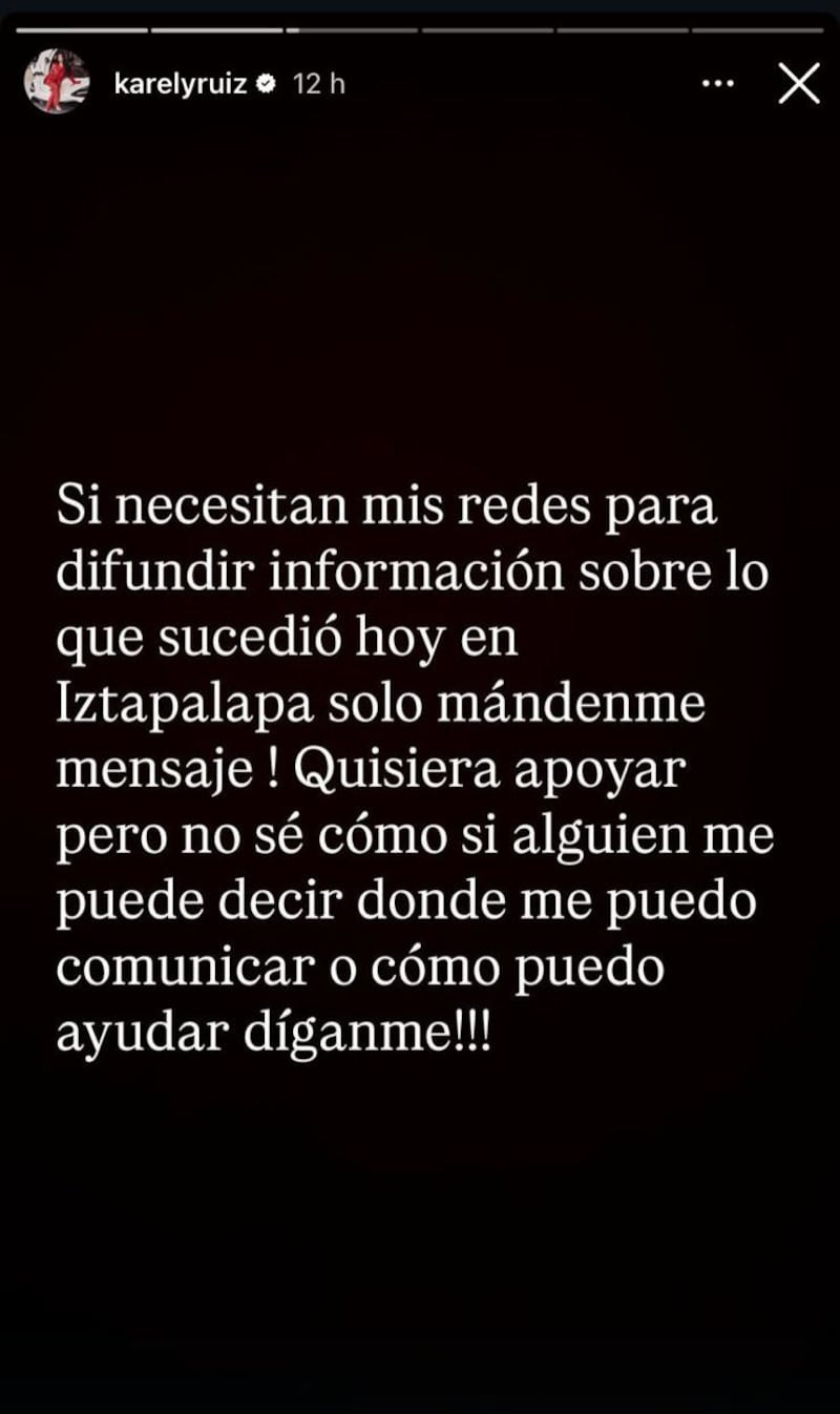 Historias de Karely Ruiz en Instagram